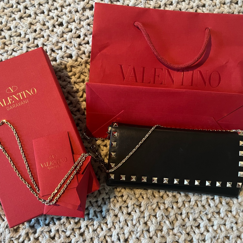 Valentino rockstud wallet on a chain. Great condition!